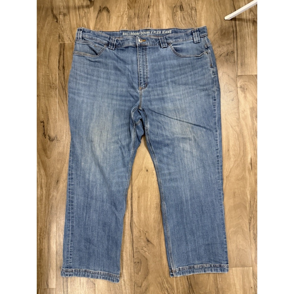 Duluth Ballroom Double Flex Jeans Mens 44x28 Blue Medium Wash Relaxed Straight